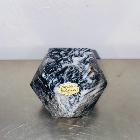 Vintage Onyx Tellez Stone Office Pen Pencil Holder from Tecali Puebla Mexico - Picture 1 of 6